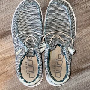 Hey Dude Kids Moccasins - Gray and White